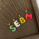 925 Silver | Custom Colorful Permanent Enamel Letter Necklace