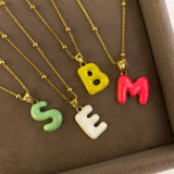 925 Silver | Custom Colorful Permanent Enamel Letter Necklace
