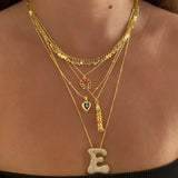 925 Silver | Beaded Chain Heart Evil Eye Necklace