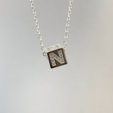 925 Silver | Cube Letter Necklace