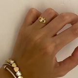 925 Silver | Minimal Eye Ring with White Stone Detailing