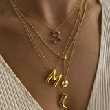 925 Silver | Custom Colorful Stone Letter Necklace