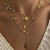 925 Silver | Butterfly Charm Necklace with Stones