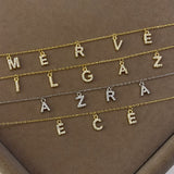 925 Silver | Dangling Stone Letter Custom Necklace