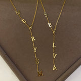 925 Silver | Custom Engraved Y Necklace with Curb Chain