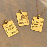14K Gold | Unisex Custom Photo Engraved Necklace