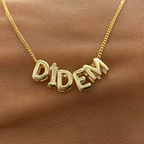 925 Silver | Unisex Custom Bubble Letter Necklace