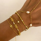 925 Silver | Minimal Hand Chain with Pearl Detailing