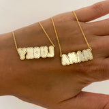 925 Silver | Personalized Bubble Necklace with Stones