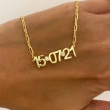 925 Silver | Custom Date Necklace with Paperclip Chain