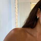 925 Silver | Baguette Stone Twisted Hoop Earrings (Set of 2)