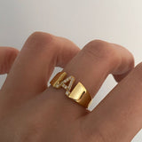 925 Silver | Custom Letter Ring with Stones