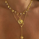 925 Silver | Sun & Moon Necklace with Stones