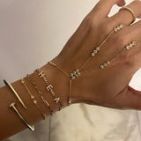 925 Silver | Triple Round Stone Hand Chain