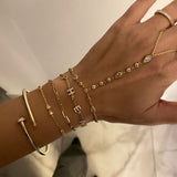 925 Silver | Asymmetric Stone Hand Chain