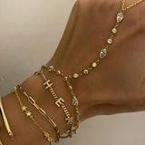 925 Silver | Asymmetric Stone Hand Chain