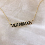 925 Silver | Roman Numeral Date Necklace