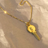 925 Silver | Unisex Custom Letter Key Necklace (Model-2, 3 Chain Options)