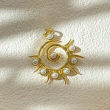 925 Silver | Pearl Spiral Sun Necklace