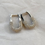 925 Silver | Half-Stone Lock Earrings