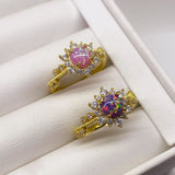 925 Silver | Sun Ring with Colorful Opal and Zircon Stone Detailing