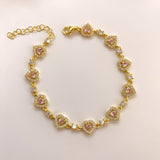 925 Silver | Pink Heart Bracelet