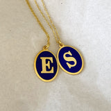 925 Silver | Unisex Colorful Enamel Custom Letter/Number Medallion Necklace