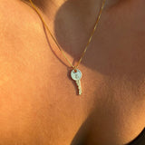 925 Silver | Unisex Custom Letter Key Necklace (Model-1, 3 Chain Options)