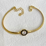 925 Silver | Flat Chain Bracelet with Stones