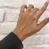 925 Silver | Triple Almond Stone Hand Chain