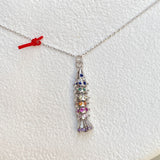 925 Silver | Moving Fish Necklace with Colorful Stone (Luck & Prosperity)