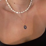 925 Silver | Unisex Colorful Enamel Custom Letter/Number Medallion Necklace