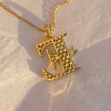 925 Silver | Unisex Angel Detail 3D Letter Necklace