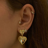 925 Silver | Double Heart Earrings