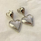 925 Silver | Double Heart Earrings