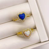 925 Silver | Opal Heart Ring