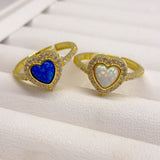 925 Silver | Opal Heart Ring