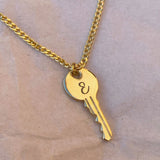 925 Silver | Unisex Custom Letter Key Necklace (Model-1, 3 Chain Options)
