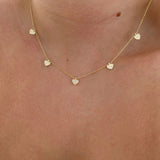 925 Silver | Five-Charm Heart Necklace with Stones