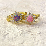 925 Silver | Sun Ring with Colorful Opal and Zircon Stone Detailing