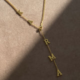 925 Silver | Custom Engraved Y Necklace with Curb Chain