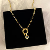 925 Silver | Heart Evil Eye Nautical Necklace