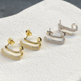 925 Silver | Double Earrings with Stone Detailing