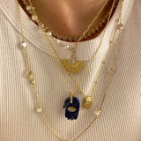 925 Silver | Natural Stone Hamsa (Fatima Hand) Necklaces