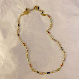 925 Silver | Colorful Baguette Stone Chain