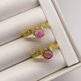 925 Silver | Colorful Round Opal Ring