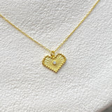 925 Silver | White Stone Heart Necklace