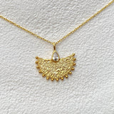 925 Silver | Fan Necklace with White Stone Detailing