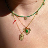 925 Silver | Genuine Green Jade Natural Stone Necklace