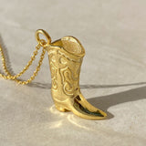 925 Silver | 3D Cowboy Boot Necklace